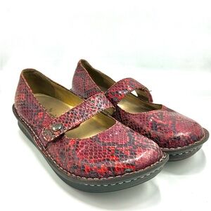 Algeria belle carmel snake red black purple snakeskin print women’s 8.5 Fel 718